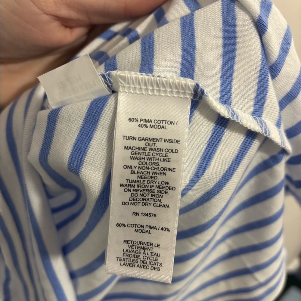 Women’s Vineyard Vines Blue and White Striped Shirt Pima Cotton New Without Tags - Picture 5 of 8